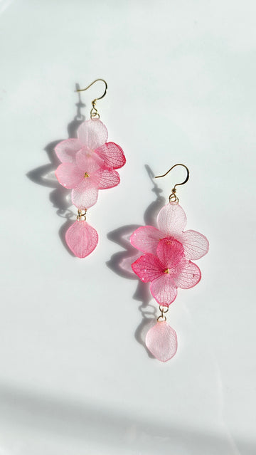 Hydrangea Dangle Earrings-Cherry Blossom