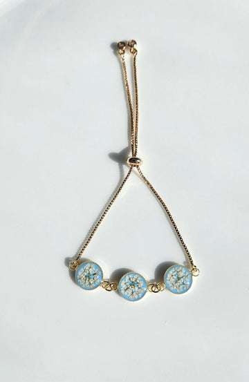 Lace Flower in Baby Blue Bracelet